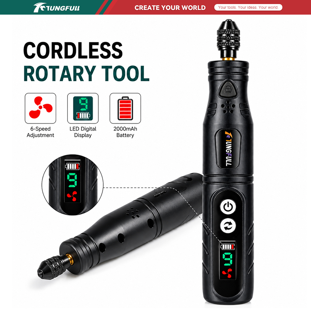 Rotary Tool Kit - TUNGFULL 충전식 로터리 공구 키트 휴대용