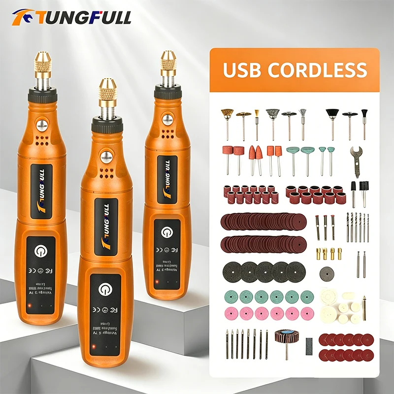Kit Power Tools - TUNGFULL 미니 전기 그라인더 무선 충전식