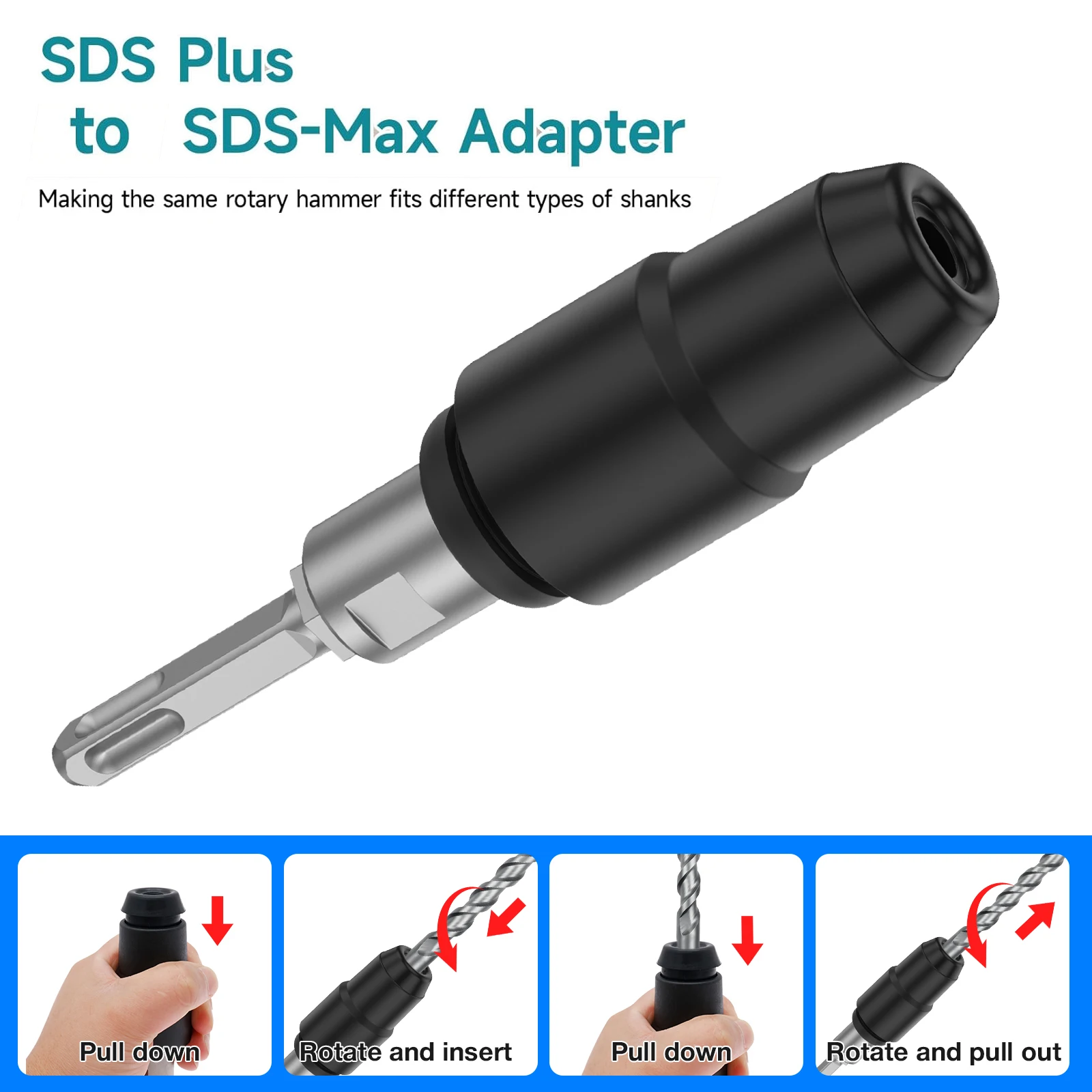 Hammer Drill Sds - SDS-Plus에서 SDS-Max로 변환 어댑터 로터리 해머용