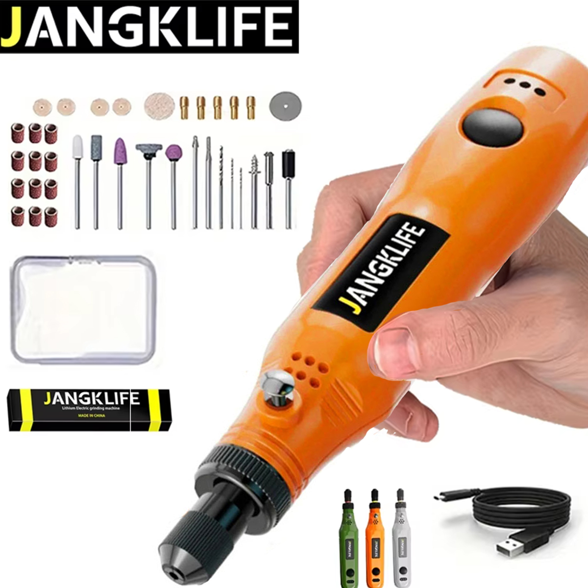 Power Tools Ingco - JANGKLIFE USB 무선 로타리 도구 키트