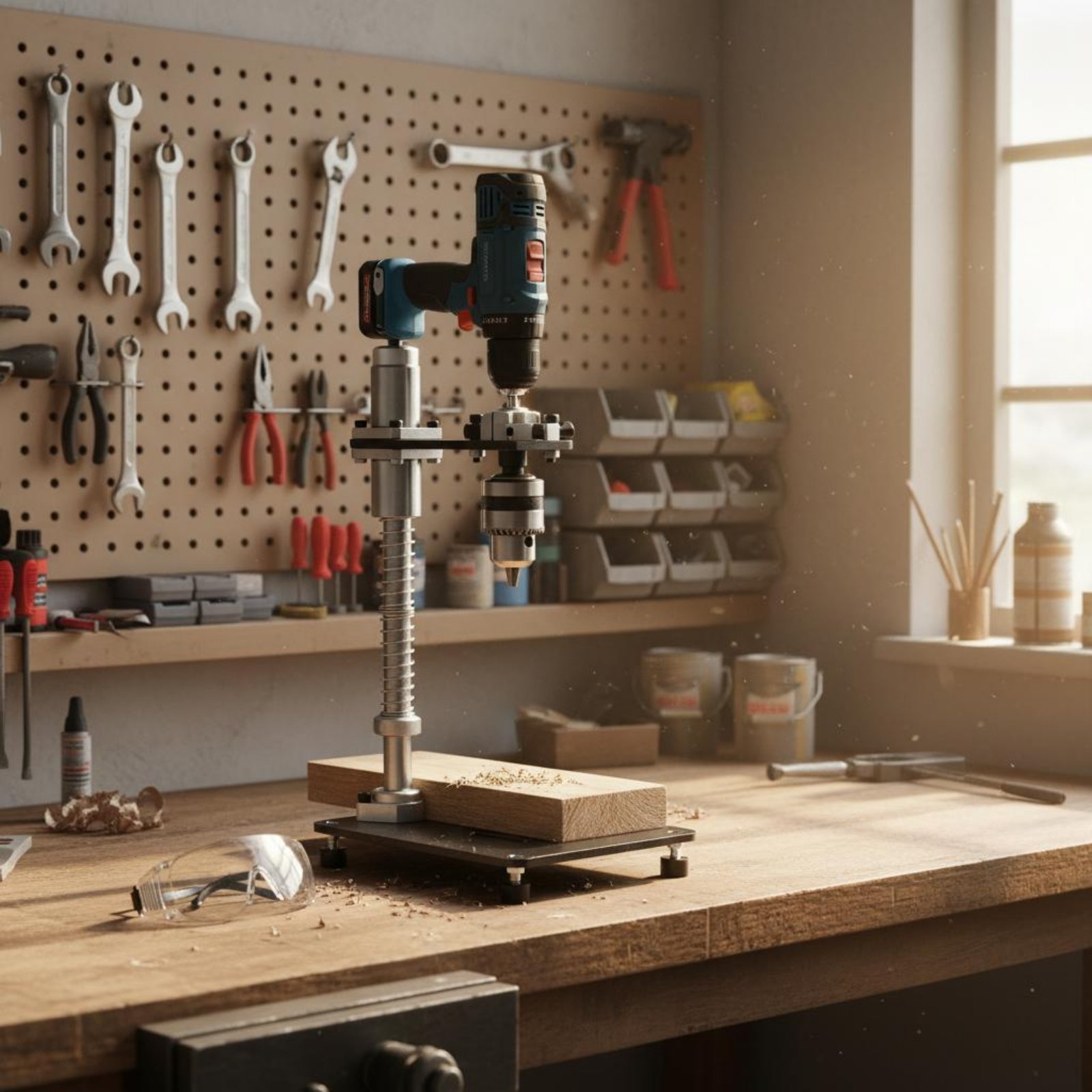 Power Tools Guide - 핸드 드릴 프레스 스탠드 안정적인 고정