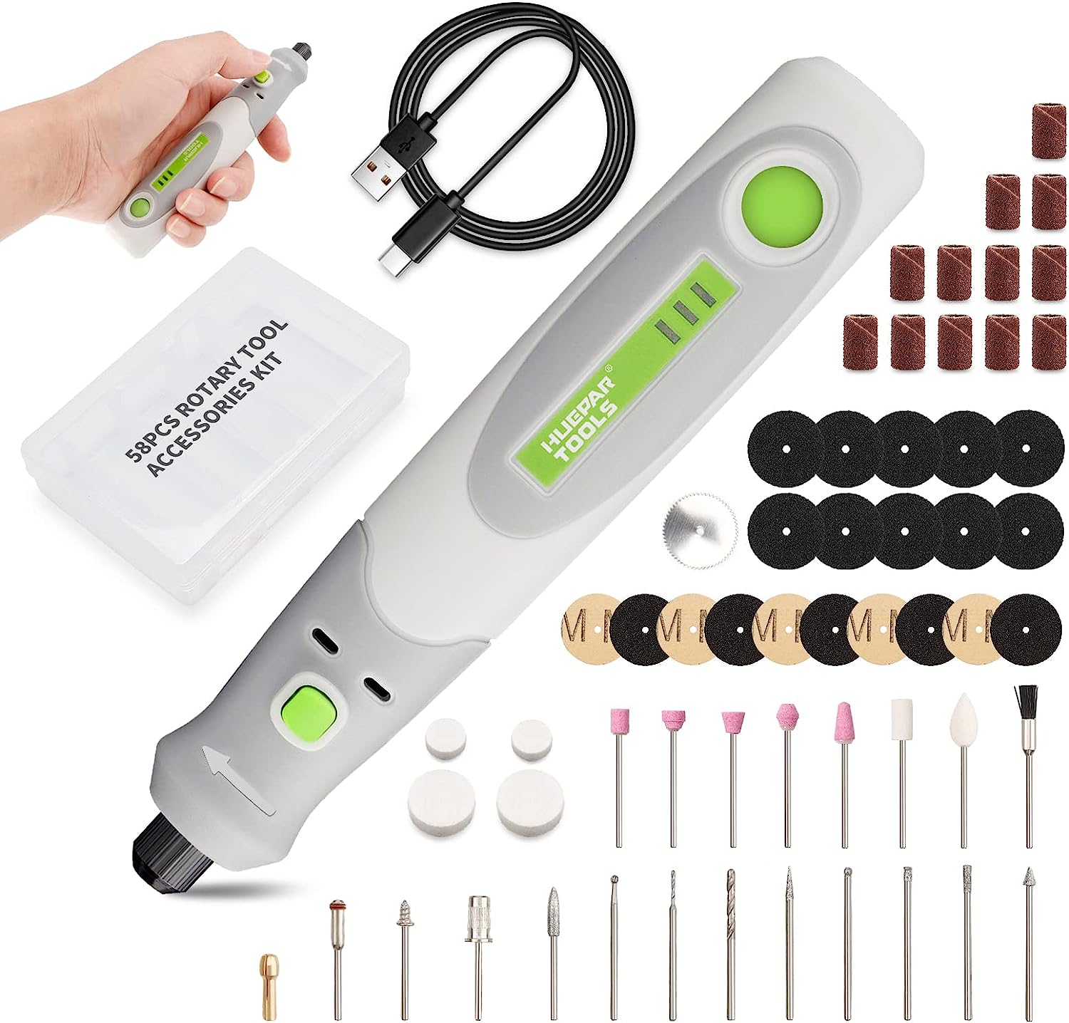 Rotary Tool Kit - Huepar 도구용 전기 드릴 다이 그라인더