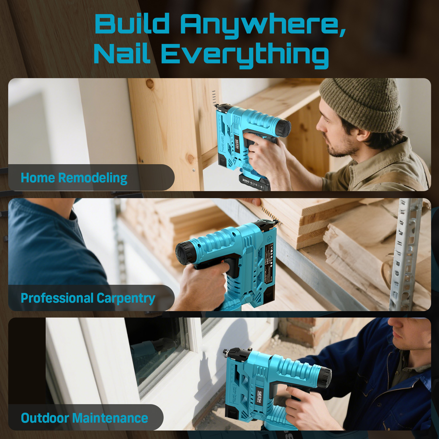SEESII 전기 네일건 무선 2 in 1 18 게이지 - Power Tools Manual 리뷰 및 가격