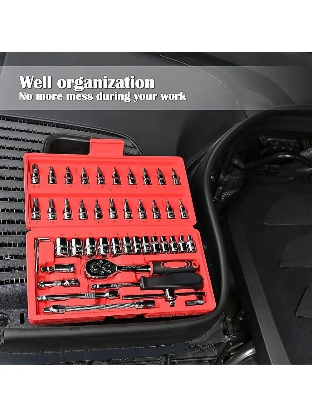 46피스 1/4인치 드라이브 소켓 래칫 렌치 세트, 소 - Rotary Tool Kit 리뷰 및 가격