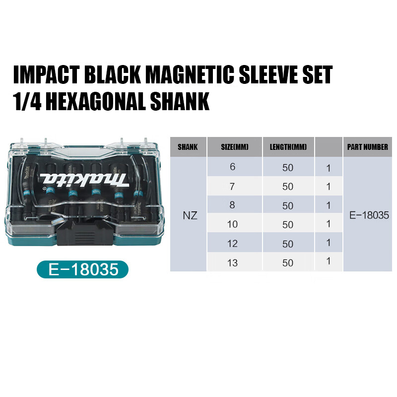 마키타 E-18035 임팩트 블랙 임팩트 블랙 너트세터 - Power Tools Nz 리뷰 및 가격