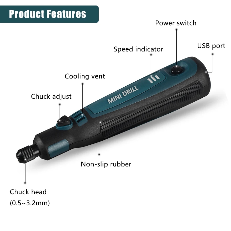 무선 전기 드릴 그라인더 Dremel 로타리 도구 충전 - Power Tools Ingco 리뷰 및 가격